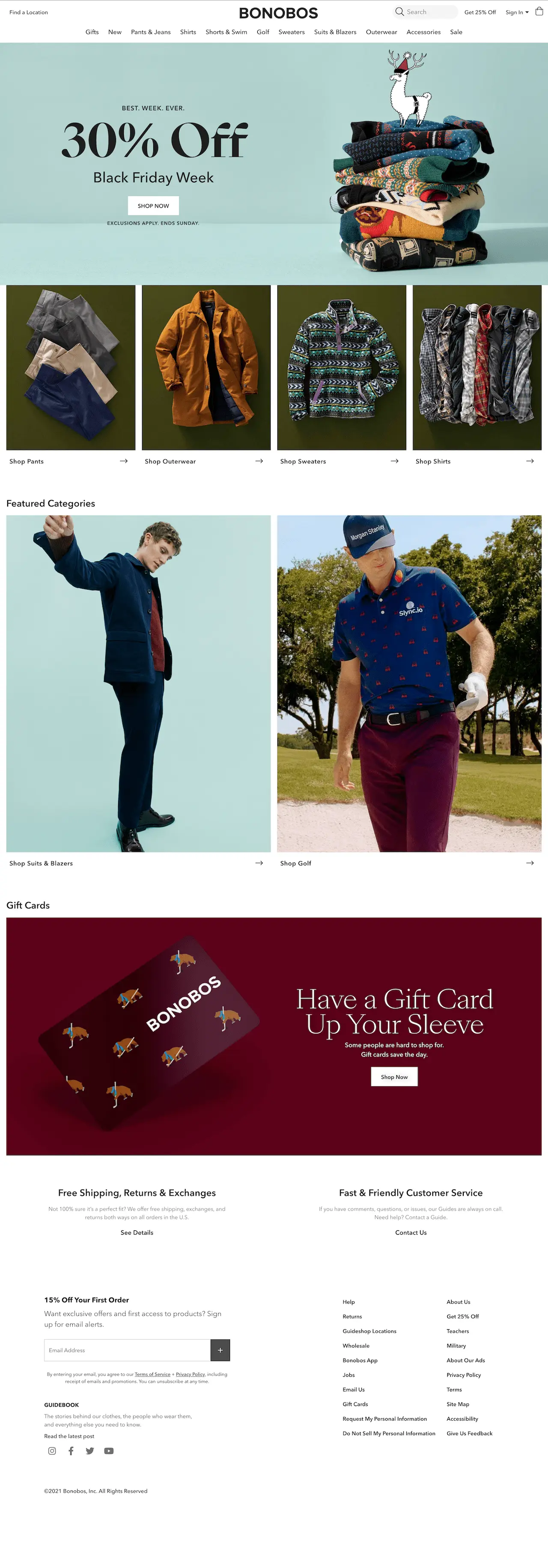 Bonobos Black Friday Sale Page Example ConvertFlow